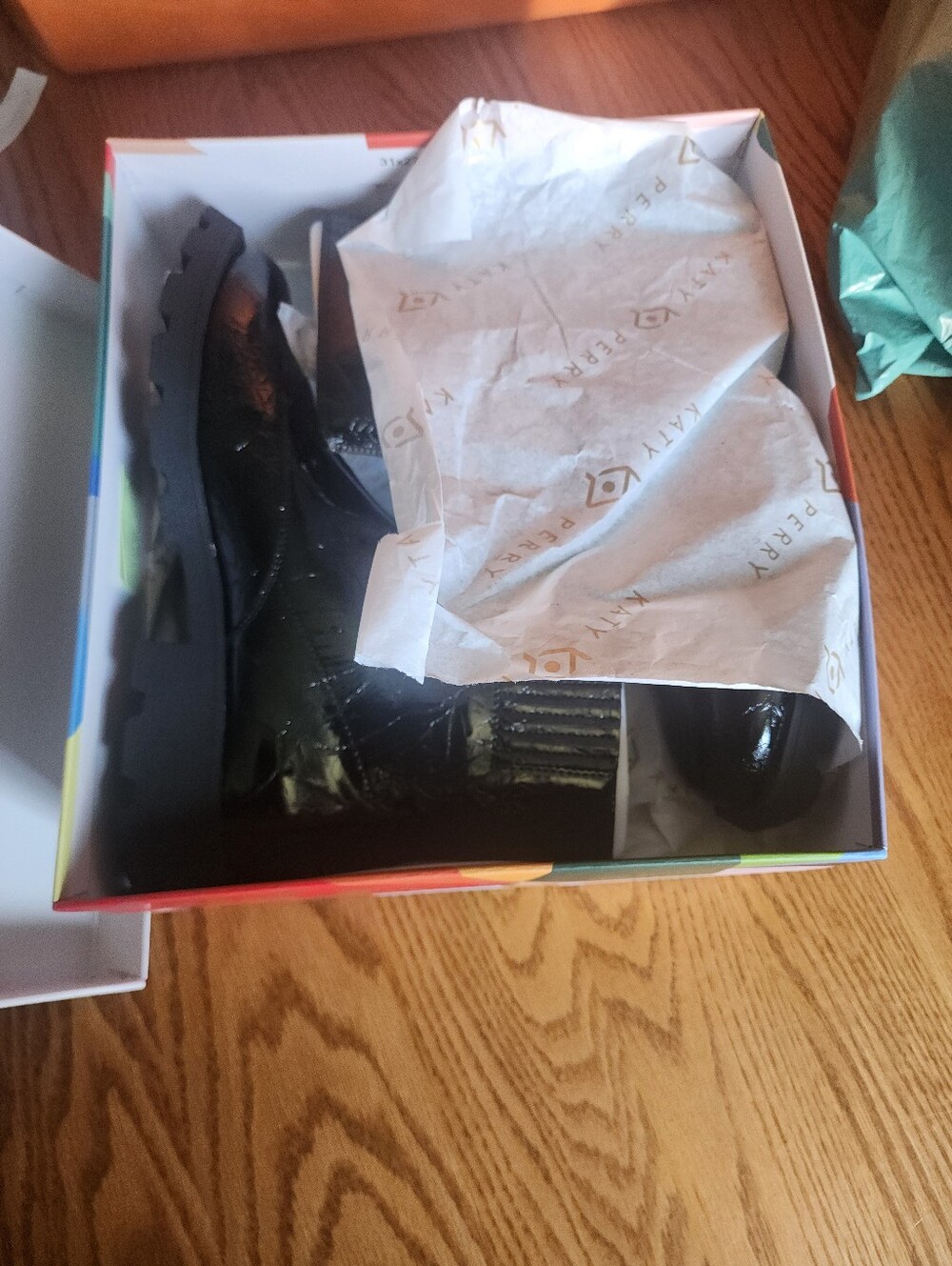 NEW Katy Perry Collections Black Patent Leather Ankle Boots with Front Zipper - Picture 7 of 9